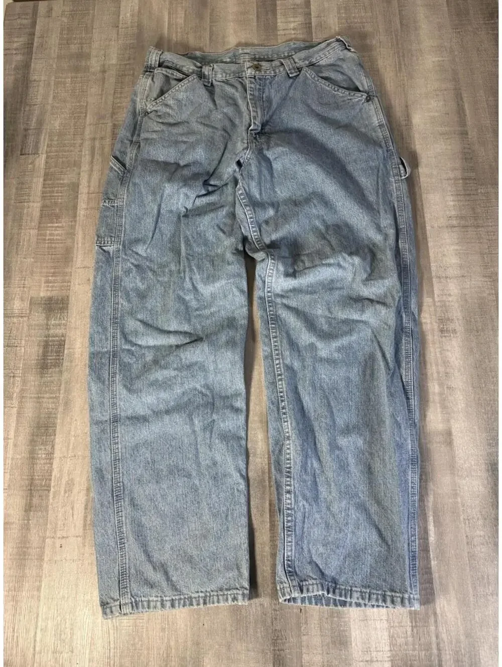 Vintage Lee‎ Dungarees Buddy Jeans Light Wash Baggy Workwear 90s Men’s 34x32
